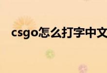 csgo怎么打字中文（csgo怎么打字中文）