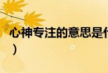 心神专注的意思是什么（潜心关注是什么意思）