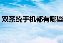 双系统手机都有哪些（双系统手机都有哪些）