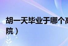 胡一天毕业于哪个高中（胡一天毕业于哪所学院）