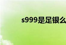 s999是足银么（s999是什么银）