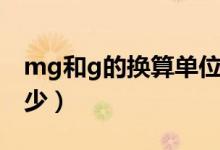 mg和g的换算单位（mg和g的换算单位是多少）