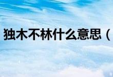 独木不林什么意思（独木不林是指什么生肖）