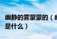 幽静的雾蒙蒙的（幽深的雾蒙蒙的给你的感受是什么）