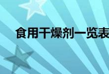 食用干燥剂一览表（食用干燥剂的后果）
