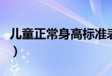 儿童正常身高标准表男孩（儿童正常身高标准）