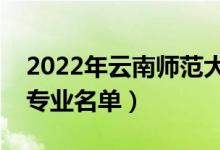 2022年云南师范大学有哪些专业（国家特色专业名单）