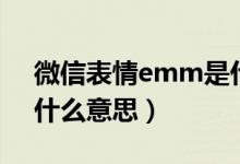微信表情emm是什么意思（微信表情emm什么意思）