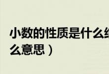 小数的性质是什么结合实例（小数的性质是什么意思）