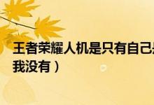 王者荣耀人机是只有自己是人吗（王者荣耀超级人机为什么我没有）