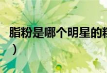 脂粉是哪个明星的粉丝（脂粉是什么样的粉丝）