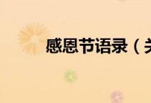 感恩节语录（关于感恩节的句子）