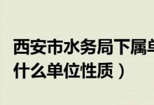 西安市水务局下属单位什么性质（水务局属于什么单位性质）