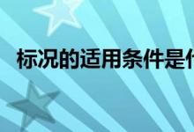 标况的适用条件是什么（标况是什么条件）