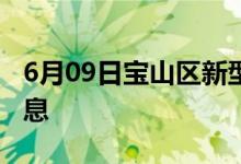 6月09日宝山区新型冠状病毒肺炎疫情最新消息