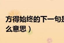 方得始终的下一句是什么（方得始终前一句什么意思）