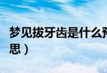 梦见拔牙齿是什么预兆（梦见拔牙齿是什么意思）