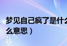 梦见自己疯了是什么兆头（梦见自己疯了是什么意思）