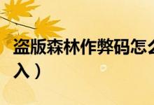 盗版森林作弊码怎么输入（森林作弊码怎么输入）