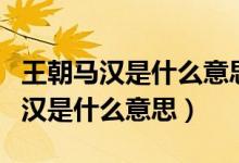 王朝马汉是什么意思中教里怎样讲解（王朝马汉是什么意思）