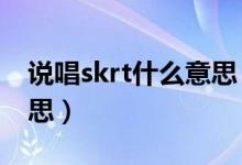 说唱skrt什么意思（中国新说唱skr是什么意思）