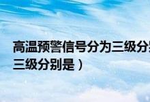 高温预警信号分为三级分别以什么表示（高温预警信号分为三级分别是）