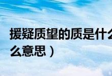 援疑质望的质是什么意思（援疑质理的质是什么意思）