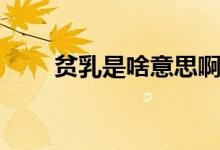 贫乳是啥意思啊（贫乳是什么意思）
