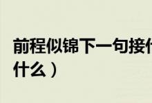 前程似锦下一句接什么好（前程似锦下一句接什么）