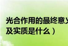 光合作用的最终意义是什么（光合作用的意义及实质是什么）
