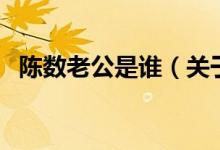 陈数老公是谁（关于陈数老公是谁的介绍）
