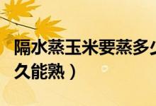 隔水蒸玉米要蒸多少分钟会熟（玉米隔水蒸多久能熟）