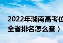 2022年湖南高考位次排名查询（个人成绩在全省排名怎么查）