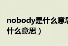 nobody是什么意思中文翻译（英语nobody什么意思）