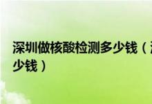 深圳做核酸检测多少钱（深圳市新冠病毒核酸检测费用是多少钱）