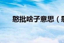 憨批啥子意思（憨批什么意思什么梗）