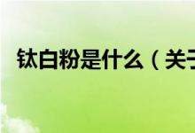 钛白粉是什么（关于钛白粉是什么的介绍）