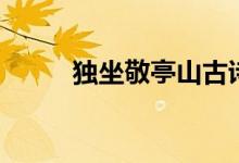 独坐敬亭山古诗（了解一下作者）