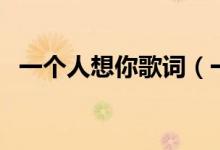 一个人想你歌词（一个人想你歌词是什么）