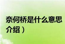 奈何桥是什么意思（关于奈何桥是什么意思的介绍）