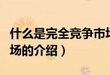 什么是完全竞争市场（关于什么是完全竞争市场的介绍）