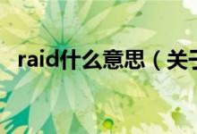 raid什么意思（关于raid什么意思的介绍）