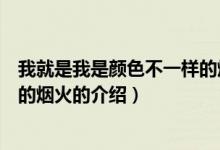 我就是我是颜色不一样的烟火（关于我就是我是颜色不一样的烟火的介绍）