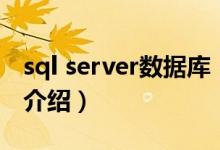 sql server数据库（关于sql server数据库的介绍）