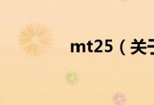 mt25（关于mt25的介绍）
