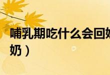哺乳期吃什么会回奶食谱（哺乳期吃什么会回奶）