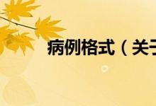 病例格式（关于病例格式的介绍）