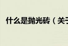 什么是抛光砖（关于什么是抛光砖的介绍）