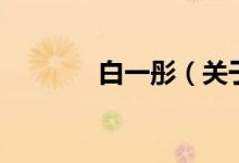 白一彤（关于白一彤的介绍）