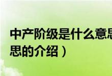 中产阶级是什么意思（关于中产阶级是什么意思的介绍）